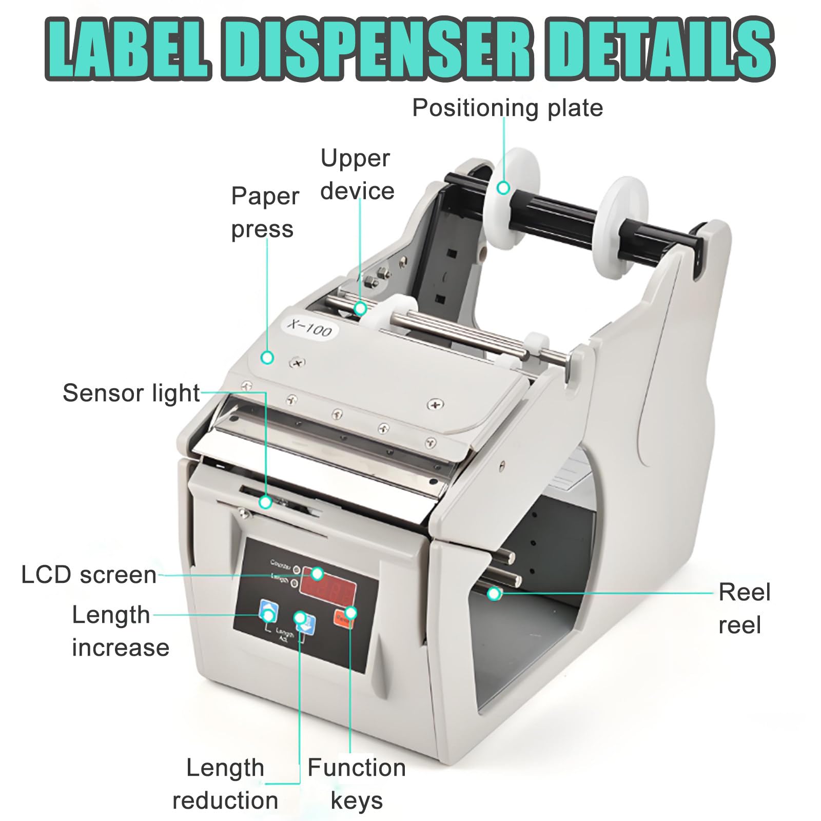 Distributore Automatico di Etichette - Macchina Automatica per La Rimozione delle Etichette con Display Digitale Elettrico - Macchina Automatica per La Separazione delle Etichette 130MM