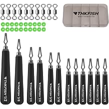 THKFISH Tungsten Drop Shot Weights Kit, Skinny Drop Shot Weights Kit, Teardrop Drop Shot Weight with Fishing Beads and Swivel for Bass Fishing, 97% Density Tungsten Fishing Weights