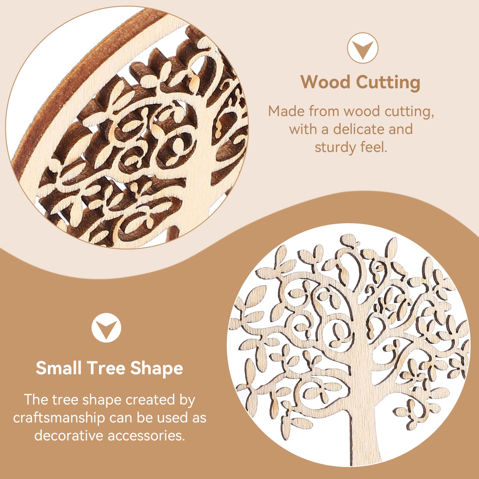 Albero Della Vita Legno, 48 pezzi Albero Decorativi Pendenti Legno Abbellimenti per Decorazioni Fai da Te Matrimonio Nozze Natale, Dimensioni 5 cm/2 pollici