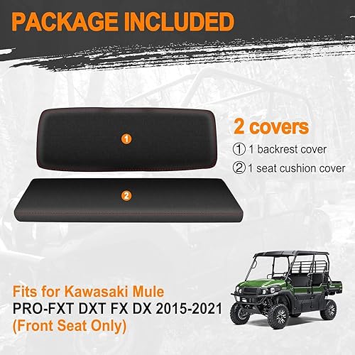 Miniatura 28 de BORDAN Funda de asiento UTV para Polaris Ranger 500 700 800 2002-2008 (solo asiento delantero), resistente al agua 1680D, protección completa, juego