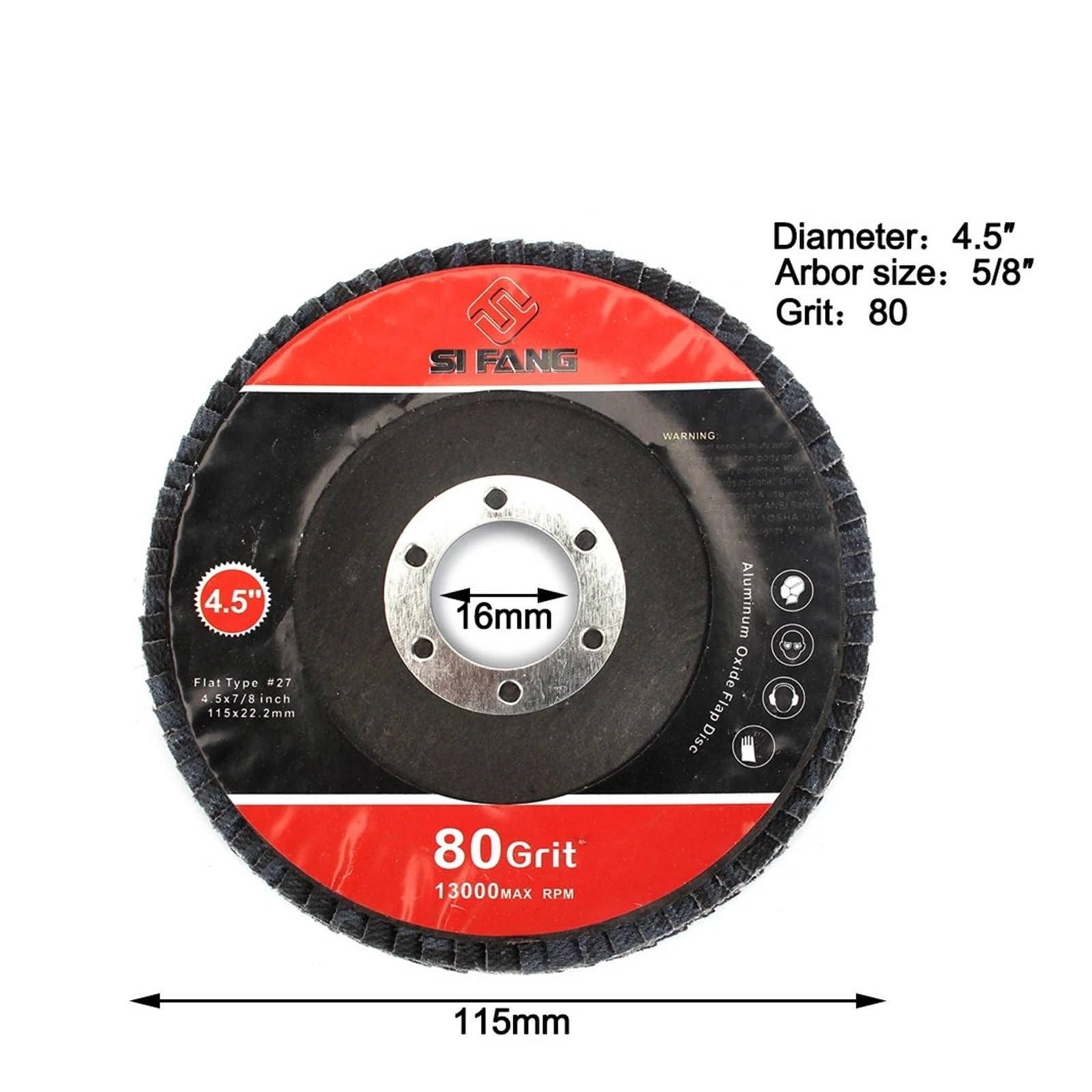 Disques à lamelles de 115 mm for meuleuse d'angle, grains 80/120/240/320, for l'ébavurage et le polissage du bois