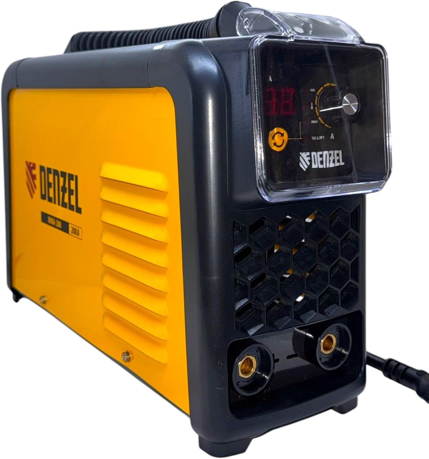 Denzel MMA-200 Inverter Welding Machine with cables connected