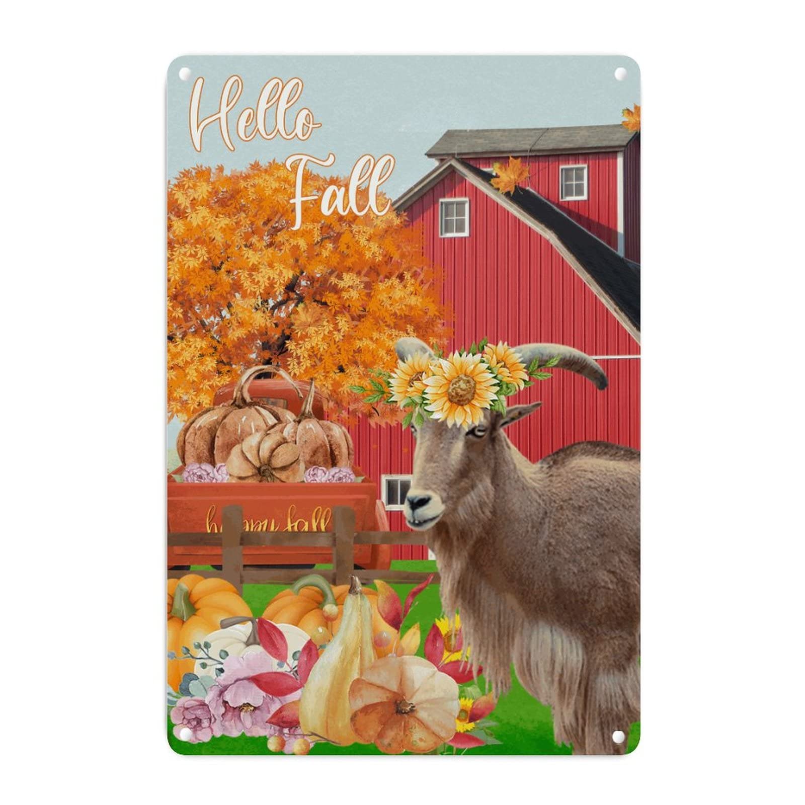 Panneau mural en métal d'automne de 45x30 cm pour décoration de salon