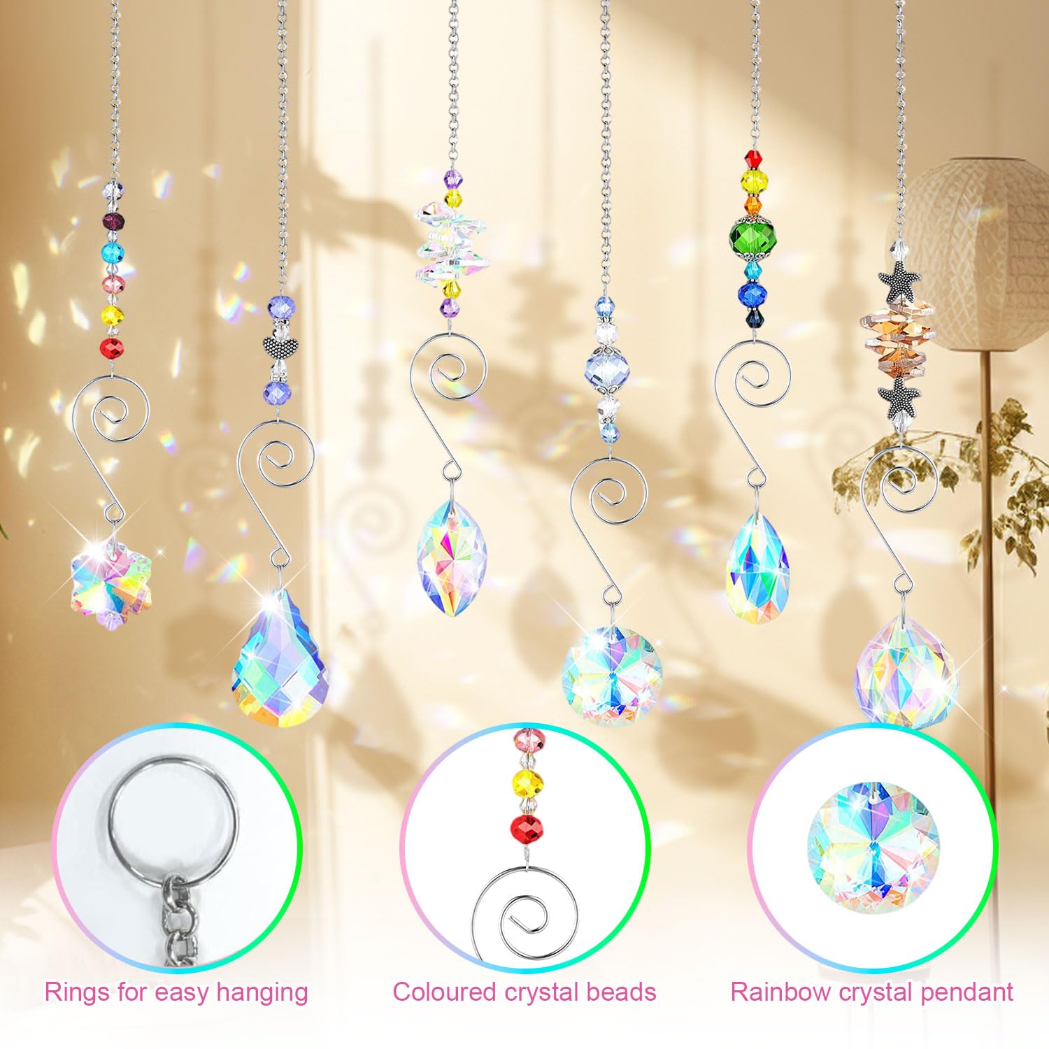 Soodyoow 24 Stuks Zonnevanger, 20 Mm Zonnevanger Kristal Zonnevangerknutselset Transparante