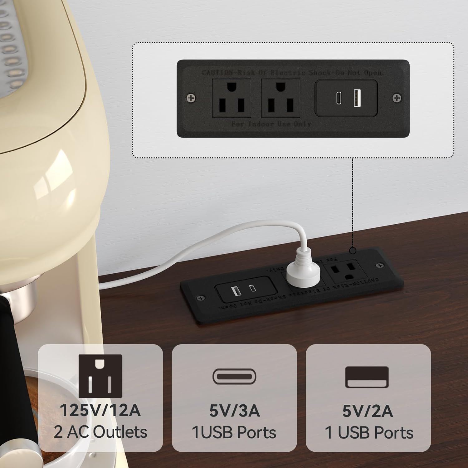 72" Tall Storage Cabinet with Fridge Space,Fridge Cabinet with Charging Station,Large Kitchen Pantry Cabinet with Wine Glass Holder and Drawers,Kitchen Hutch with Microwave Stand (White)