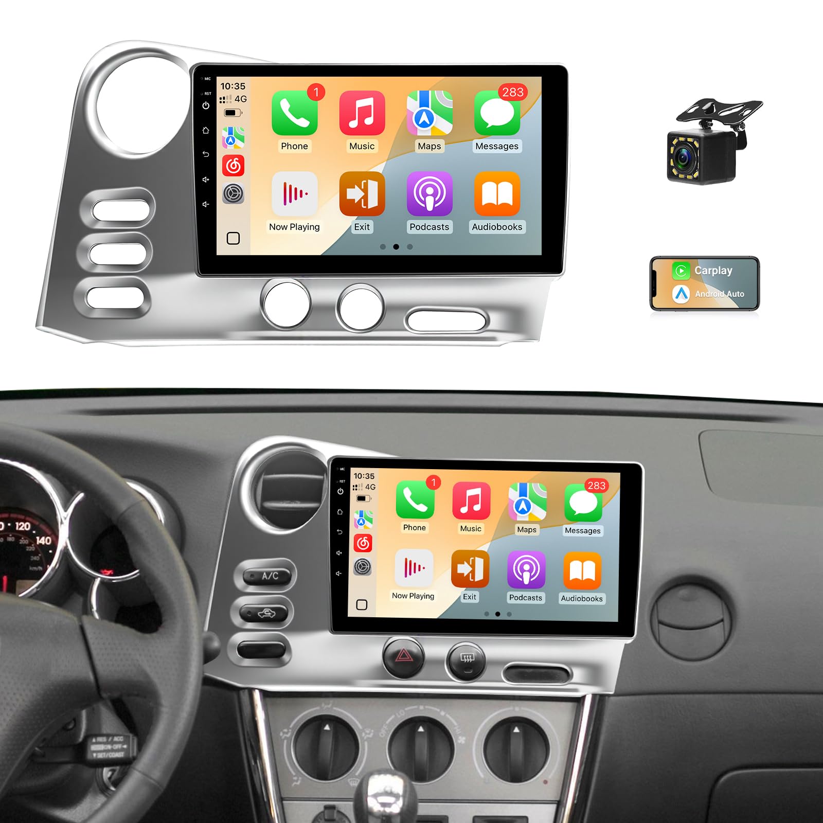 Linux Radio for Toyota Matrix 2003-2004 & Pontiac Vibe 2003-2008 Screen | Fast Boot 9" IPS Touchscreen Stereo for Matrix Head Unit with Wireless Carplay Android Auto Bluetooth, FM Radio, SWC + Camera-image-48