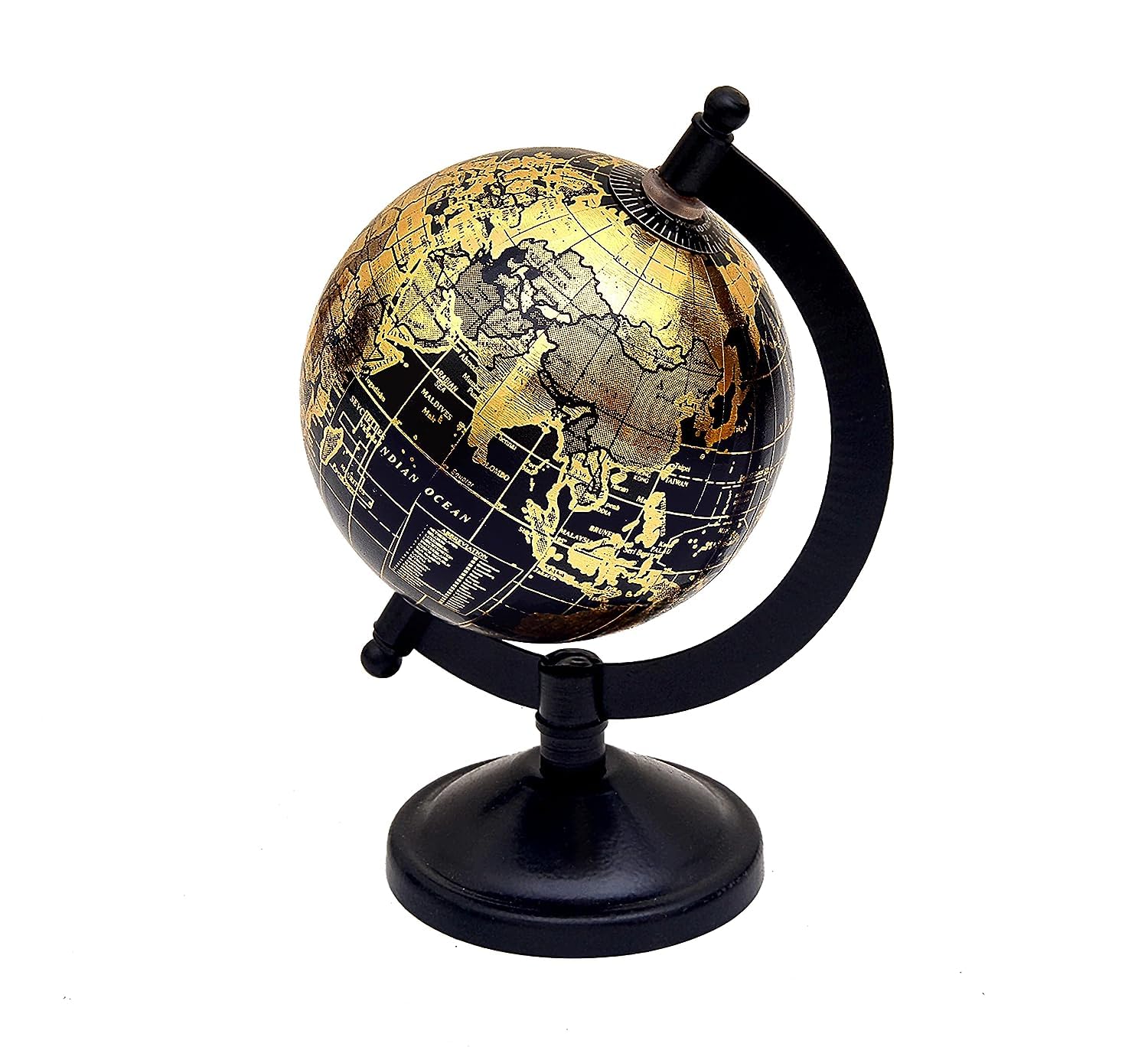 AONA Educational political laminated rotating world globe with metal arc and base Height 7 Inch 1