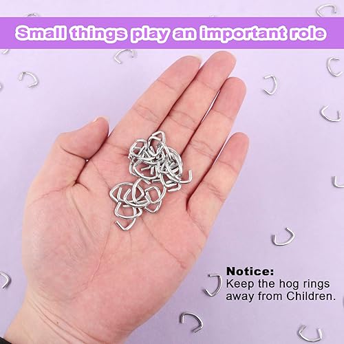 Miniatura 6 de Swpeet Juego de 1360 anillos de cerdo galvanizados de 34 pulgadas 12 pulgadas y 38 pulgadas con alicates de anillo de cerdo recto, kit de