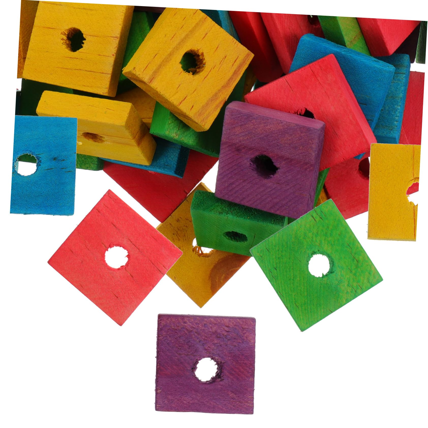 SHINEOFI 100 pcs Parrot Wooden Chew Toys Playing Chips for Parrots Parakeets Cockatiels More Safe Natural Material for Chewing Playtime Activities