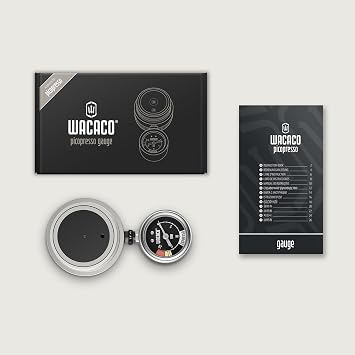 WACACO Picopresso Bundle: Portable Espresso Maker (with Protective Case) + Pressure Gauge Pro-Level Manual Travel Coffee Machine for Ultra-Fine Grind, Precision Pressure Monitoring