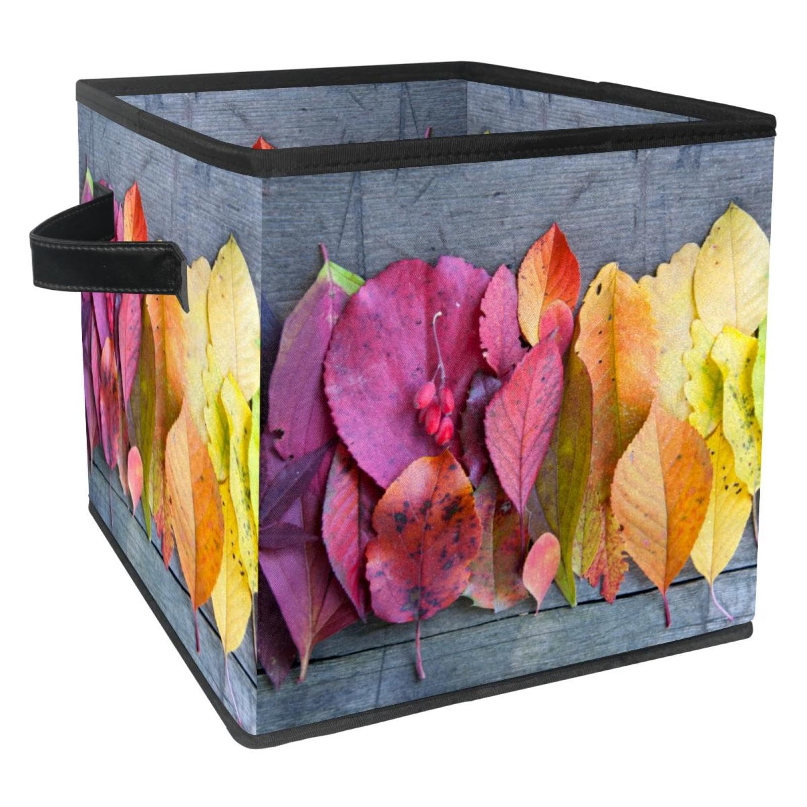 Boîte de rangement pliable en tissu cube à poignées pour garde-robe