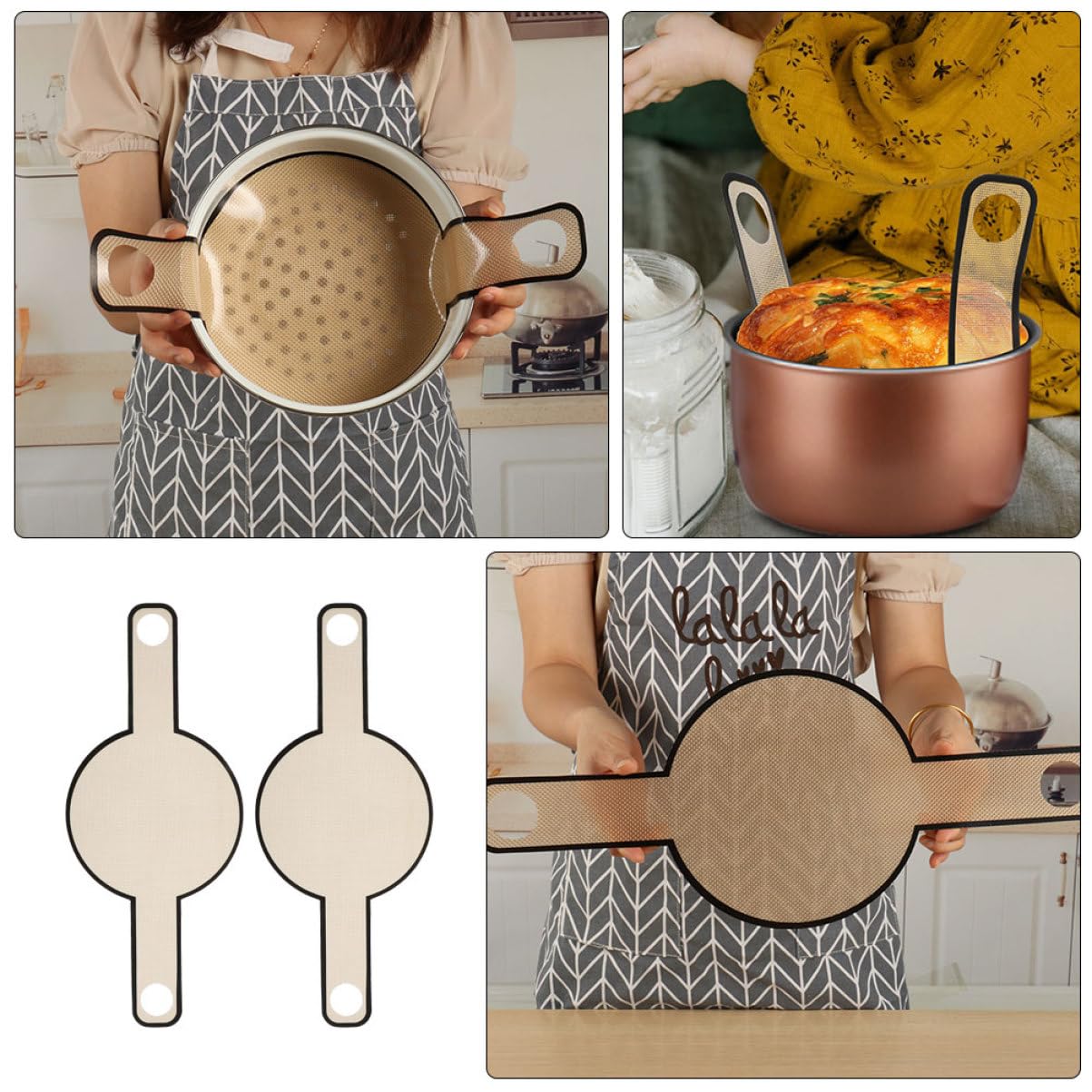 TOPBATHY 4pezzi Tappetini Manici Lunghi Per Pane e Dolci Resistenti Al e Facili Usare Per Macarons e Impasti