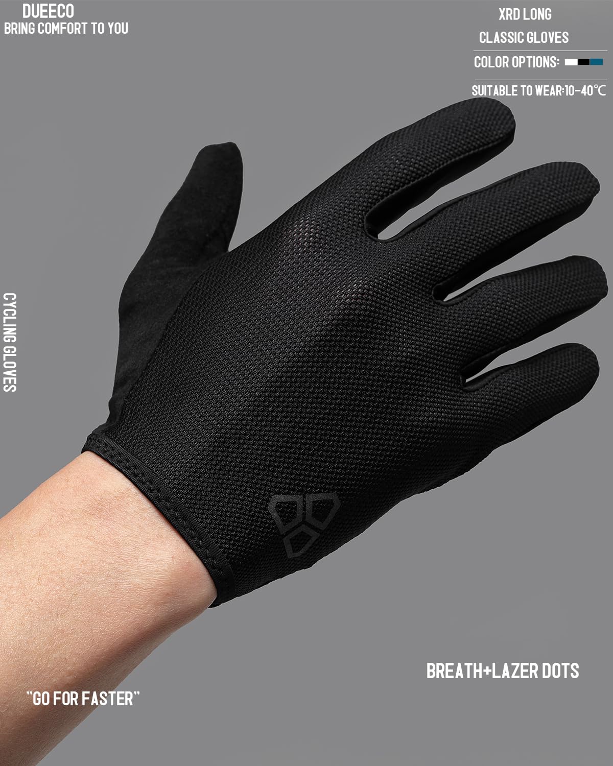 Gants de cyclisme, gants de vélo, gants de vélo pour homme et femme avec rembourrage XRD de 3 mm, gants classiques de VTT avec écran tactile (taille M, largeur de paume 8-8,5 cm), noir
