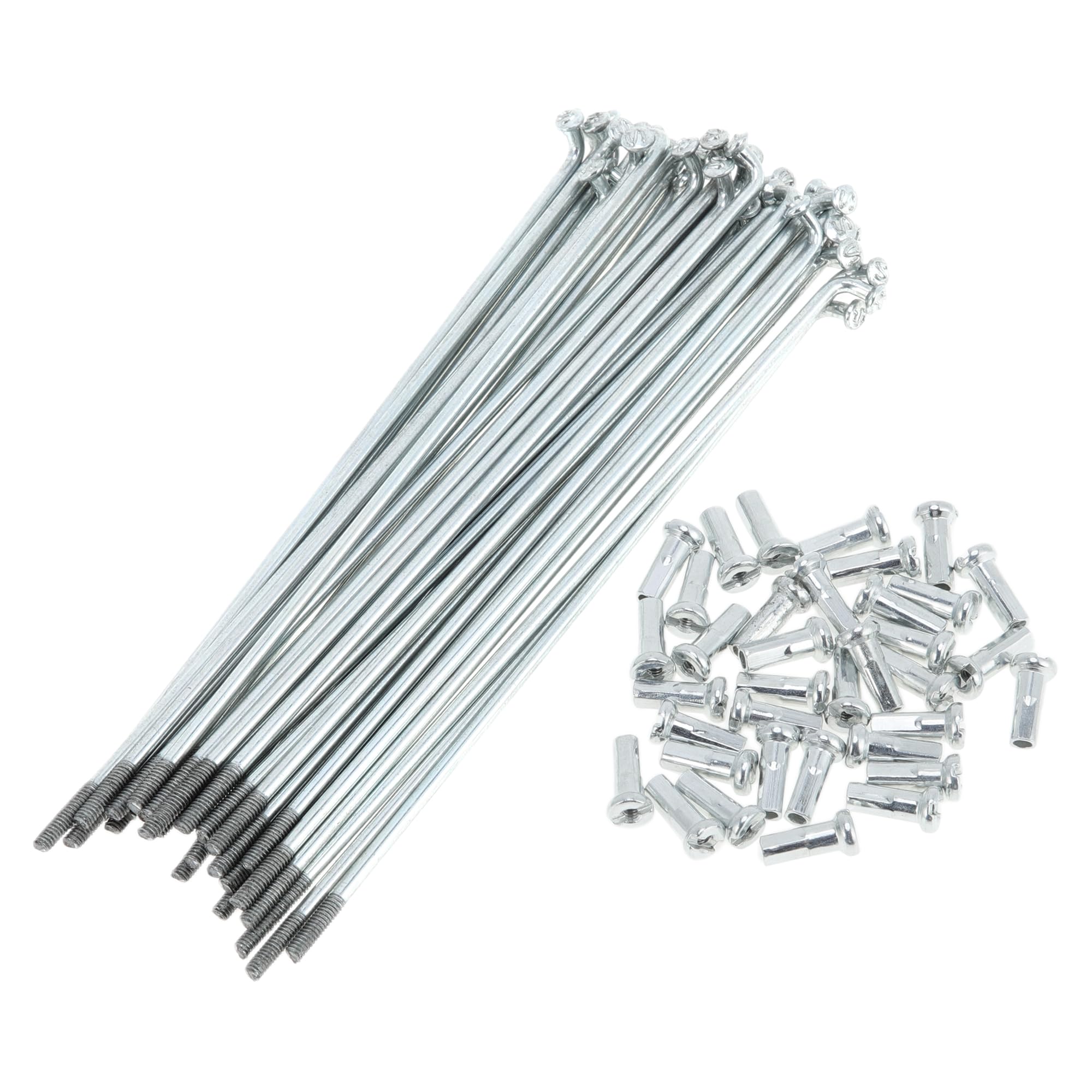 A ABSOPRO 36 Set 14G Bicycle Spokes 110mm Bike Wheel Spokes Galvanized Carbon Steel Silver Tone