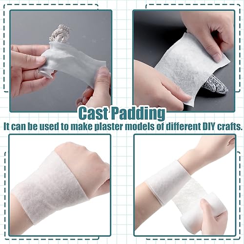 Miniatura 6 de Paquete individual de 12 rollos de relleno fundido, de algodón suave, con vendaje de gasa de yeso para Halloween, vendaje de vendaje artístico