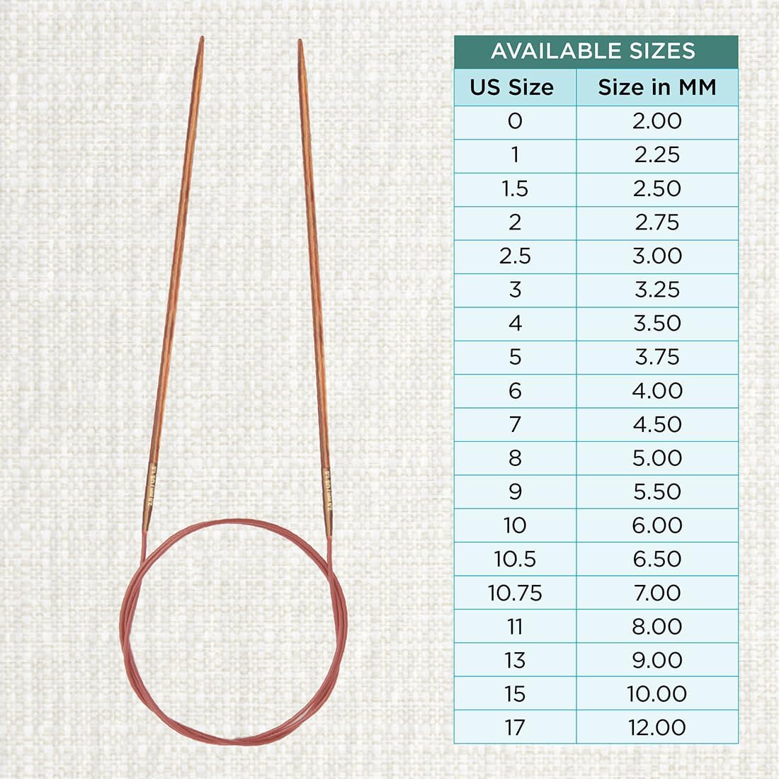 KnitPro Ginger Fixed Circular Needles 16" (40cm) | US Size 1.5 (2.5mm)