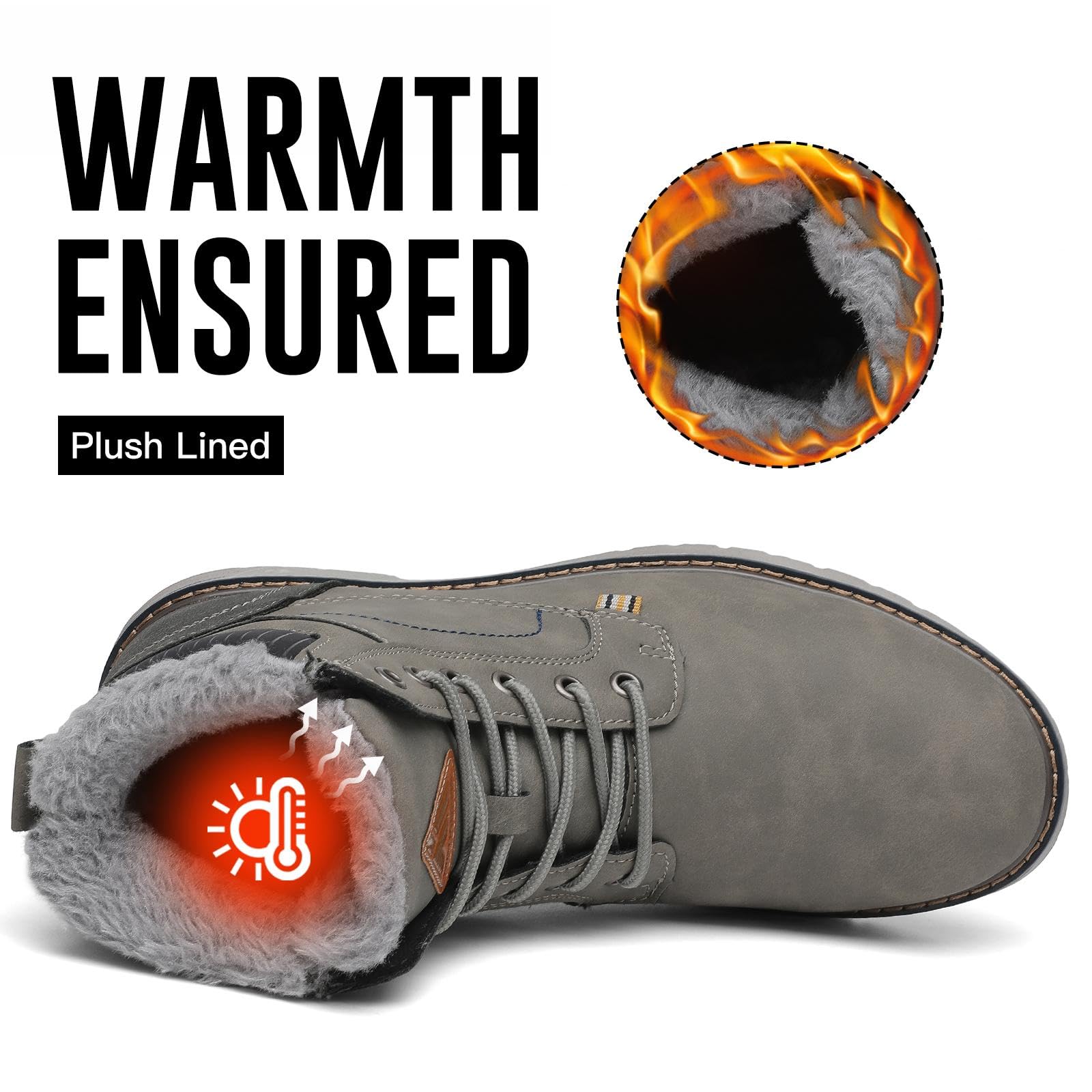Mishansha Scarpe Uomo Stivaletti da Trekking Eleganti Scarpe da Ginnastica Stivali da Escursionismo Invernali Impermeabile Outdoor