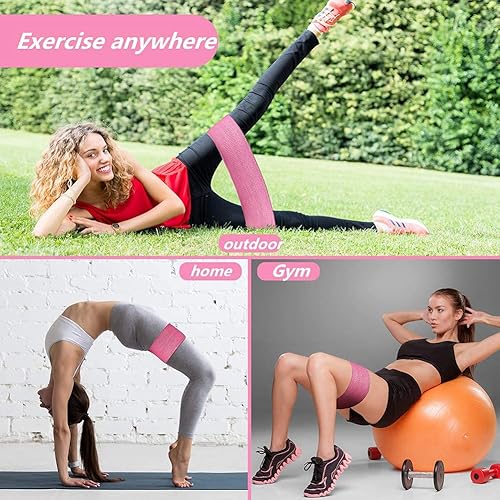 Miniatura 2 de Bandas de resistencia para piernas y glúteos, tela antideslizante para cadera, bandas de entrenamiento para glúteos, juego de 8 bandas de