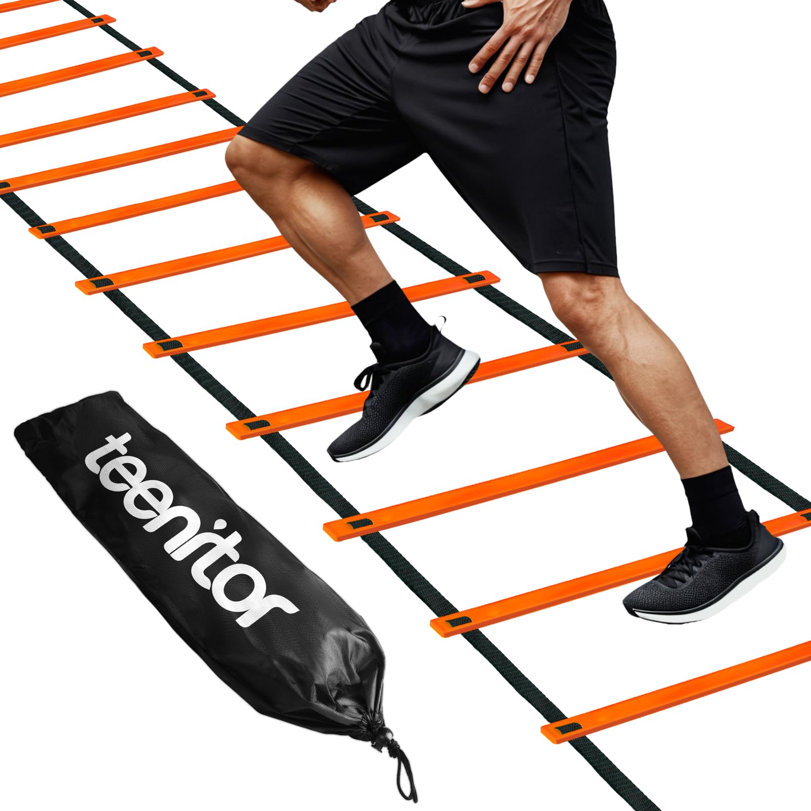 Teenitor Agility Ladder Speed Ladder Training Ladder for Soccer, Speed, Football Fitness Feet Training Carry Bag Agility Training Equipment 13 rungs,