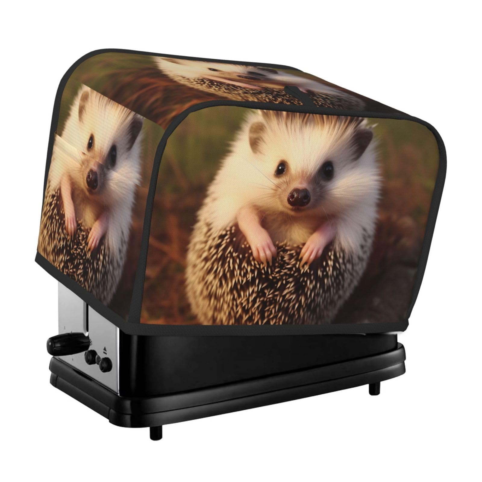 Fodpand Black Toaster Covers 2 Slice Baby Hedgehog Bread Machine Cover Quilted Toaster Dustproof Cover Washable Appliance Cover Bread Maker Protective For Kitchen Small Appliance