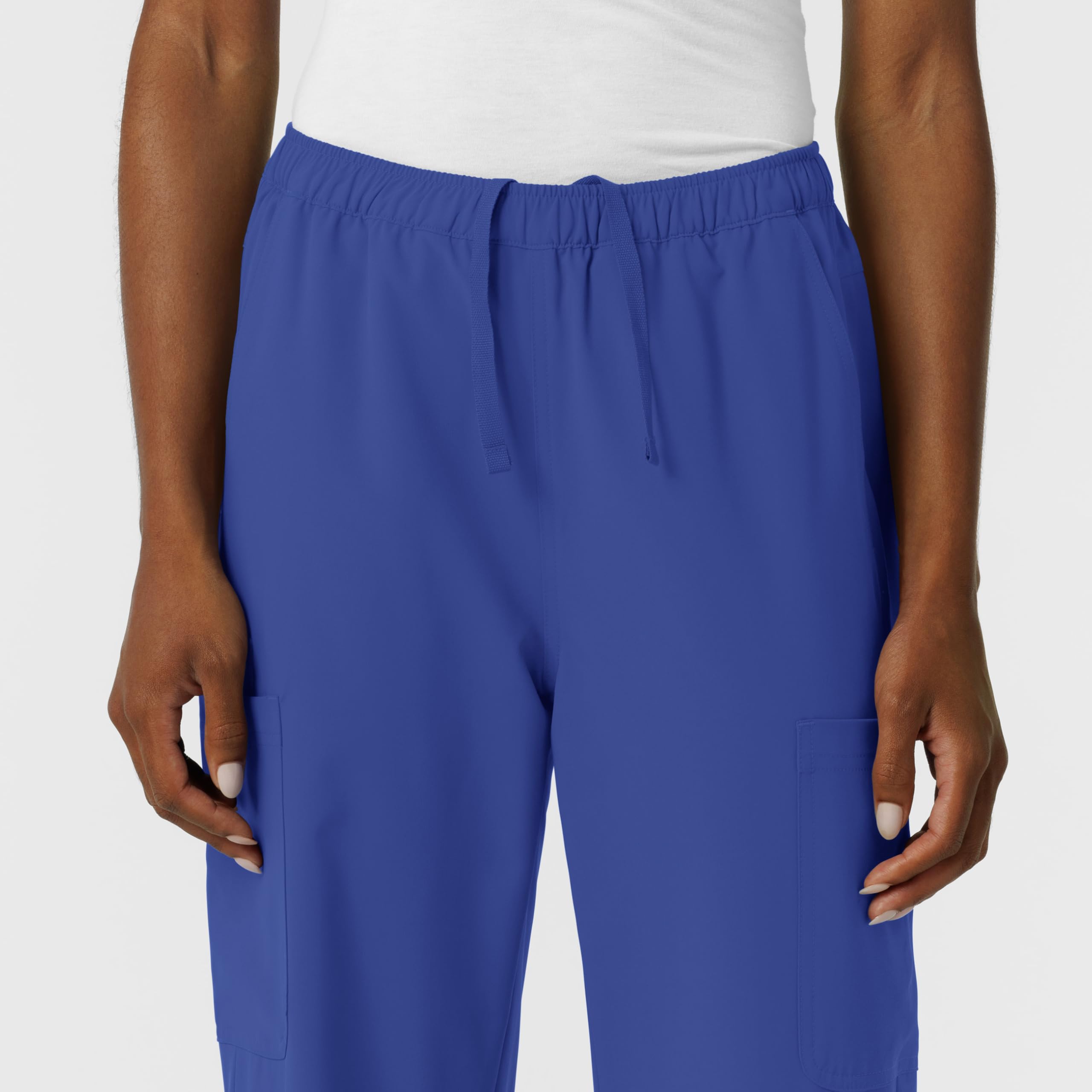 Wink NURTUR Scrubs for Women, Straight Leg Cargo Scrub Pant - Galaxy Blue, L Petite