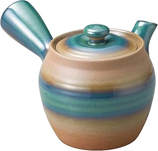 萬古焼 急須 2人用 容量約350ml 1.5号 つぼ形 銅窯変釉柄 日本製 18142