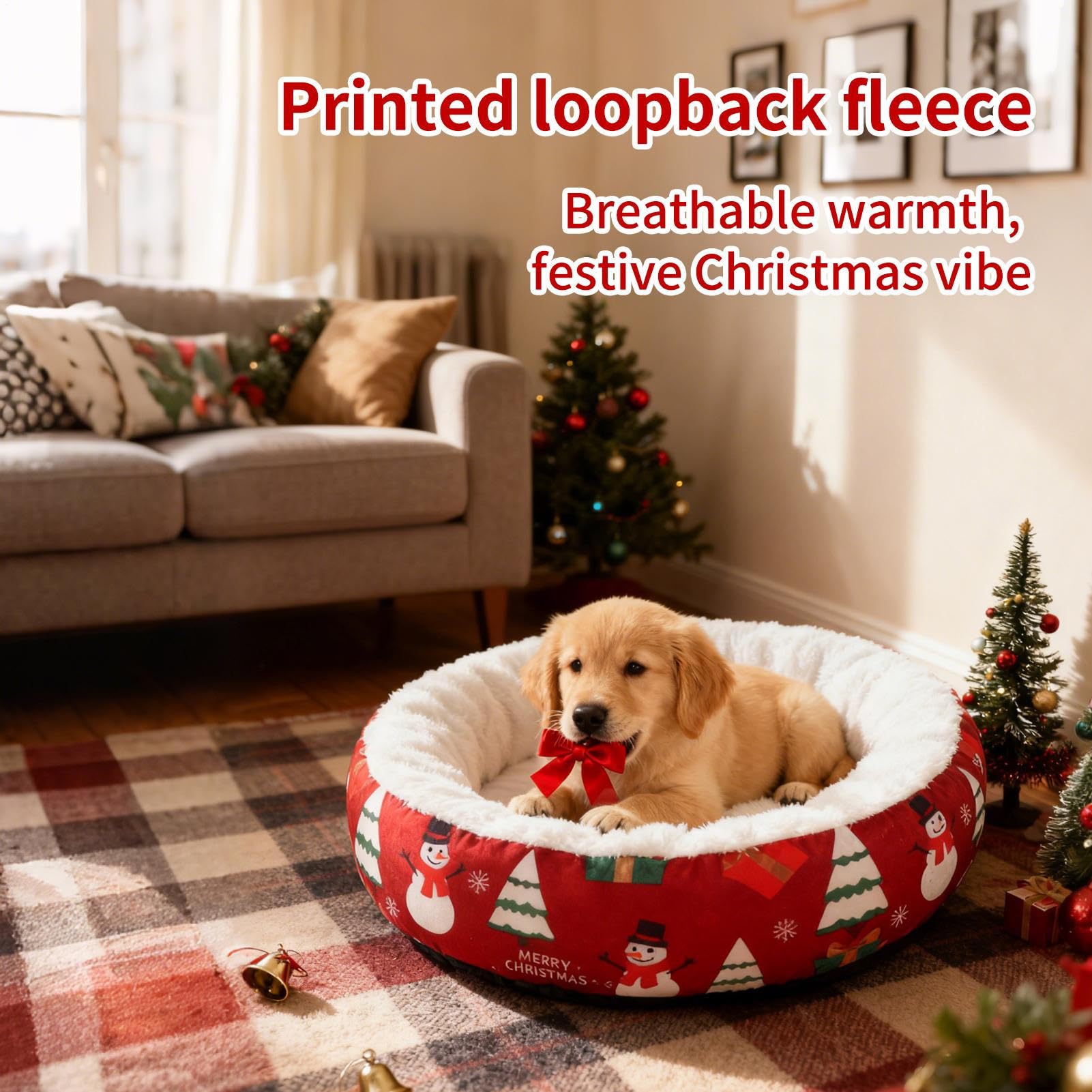 Katzenmatte für den Winter, bequemes Weihnachtssofa, beruhigend für Haustiere, weiches Kissen für Kätzchen, mit Transportbox und Hundehütte, für Zuhause, Wohnung, Schlafzimmer, Wohnzimmer, Balkon