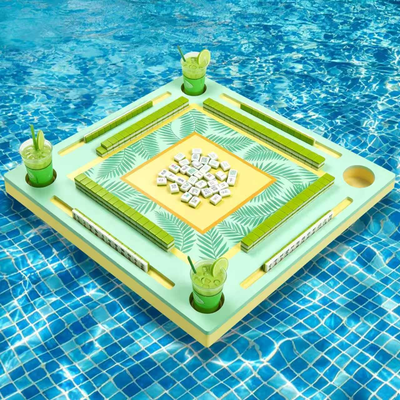 floating mahjong table for pool, swimming pool and hot tub float board for mahjong, pools game tray for mahjong, card games, scrabble, dominoes & poker, floating mahjong table