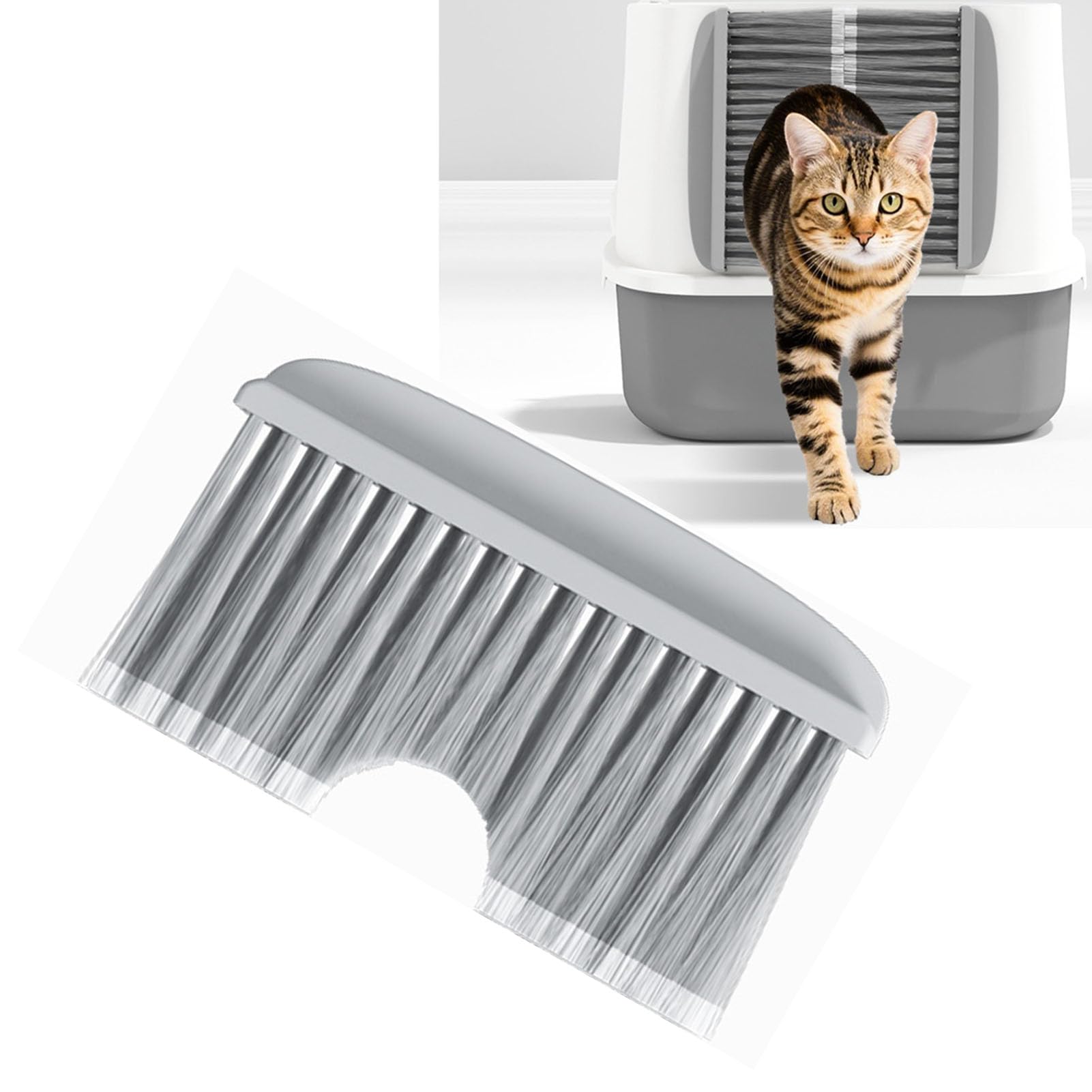 Innovativa Lettiera per Gatti, Porta per la Depilazione, Pulizia Senza Sforzo, Spazzola per Toelettatura per Gatti Sospesa per Proprietari di con 2 Spazzole