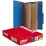 Blue Pressboard Classification Folders - 6-Section Letter Size With Fasteners, 10 Per Box