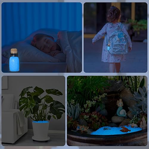 Miniatura 5 de Piedras brillantes que brillan en la oscuridad, decoración de interiores y exteriores, rocas azules para paisajismo, piedra luminosa para peceras,