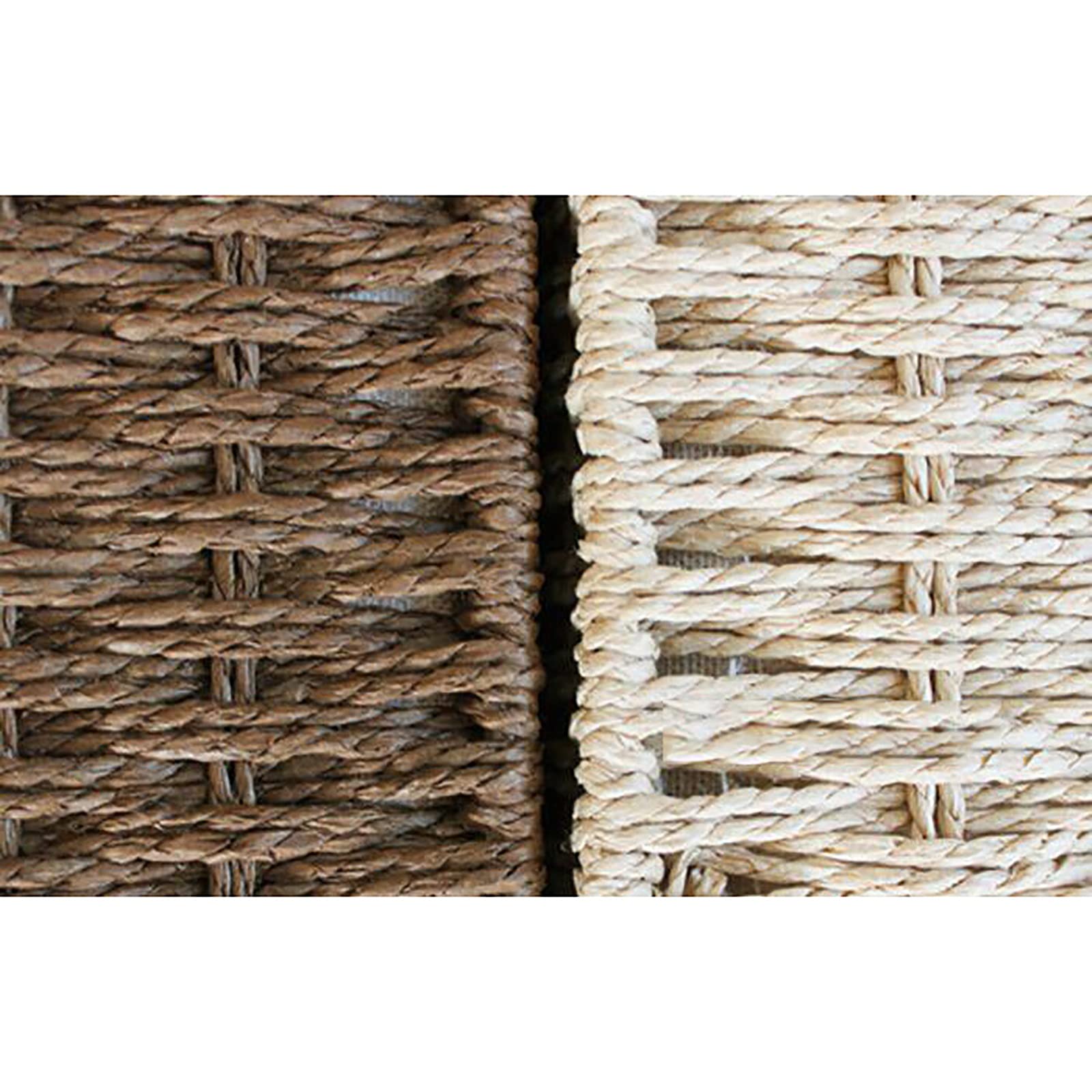 Cesta de almacenamiento de ratán con tapa, 35 x 24 x 19 cm, hierba tejida para el hogar, organizador decorativo rústico, para armario, lavandería o sala de estar. Solución de almacenamiento