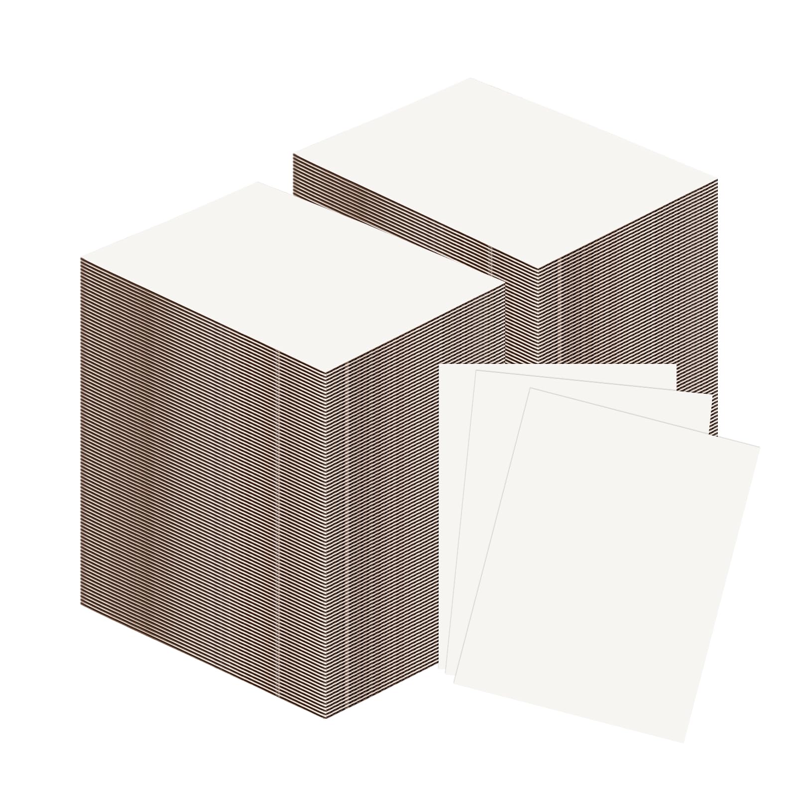RLAVBL 200 Pack 3.5x4.5 White Corrugated Cardboard Sheets, Flat Cardboard Inserts for Shipping, Mailing, Packing, DIY Crafts
