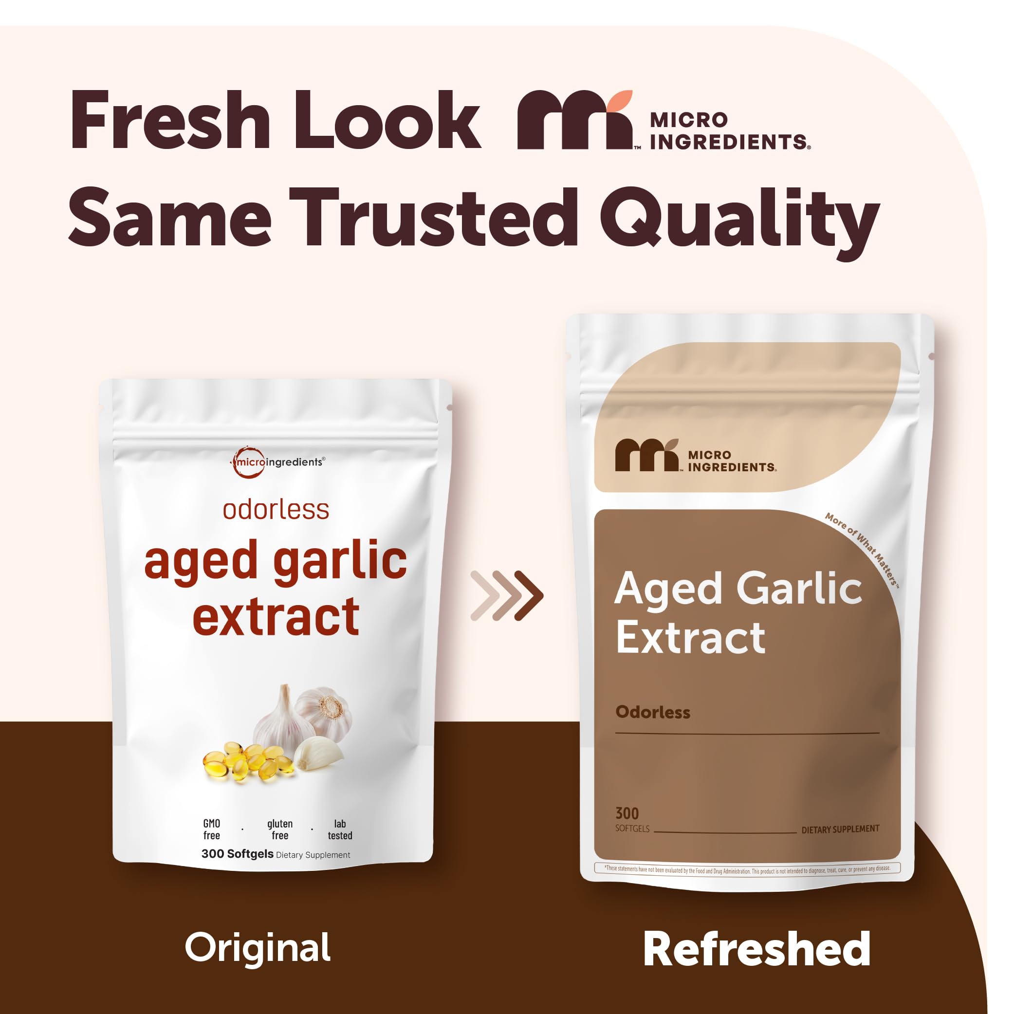 Micro Ingredients Aged Odorless Garlic, 300 Softgels | 2 Years Aged Garlic Extract | Grown Allium Sativum Bulb | Natural Herbal Supplements | Non-GMO, Gluten Free — Amazon image 2