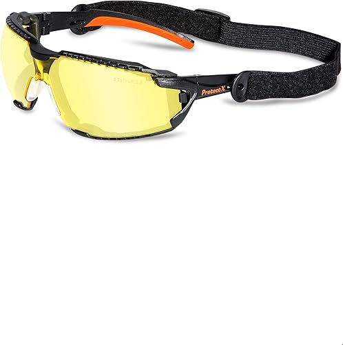 ProtectX Anteojos de seguridad clásicos, lentes antivaho resistentes a los arañazos, gafas protectoras para el trabajo, interiorexterior, ANSI Z87.1