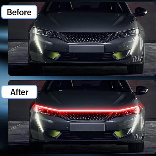 Miniatura 2 de Tira de luz dinámica para capó de automóvil, 7894 pulgadas, tira de luces LED universal para capó exterior de automóvil, tira de luces LED para