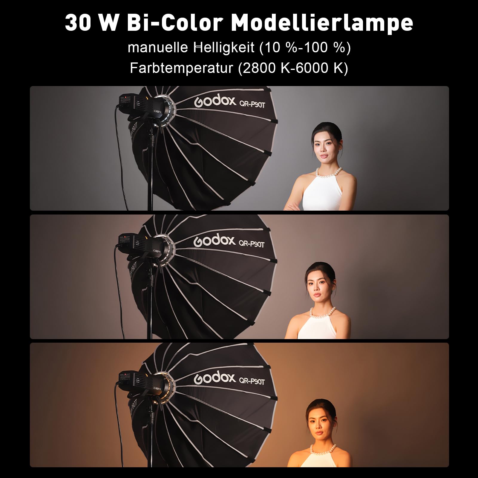 Godox AD400ProII 400Ws Blitzgerät für Fotografie AD400Pro II Outdoor Blitz | AD400 PRO II Blitz TTL GN72 HSS 1/8000s,0.01–1s Ladezeit,2.4G Wireless X mit 30W Bi-Color LED-Einstelllicht,2600mAh Batterie