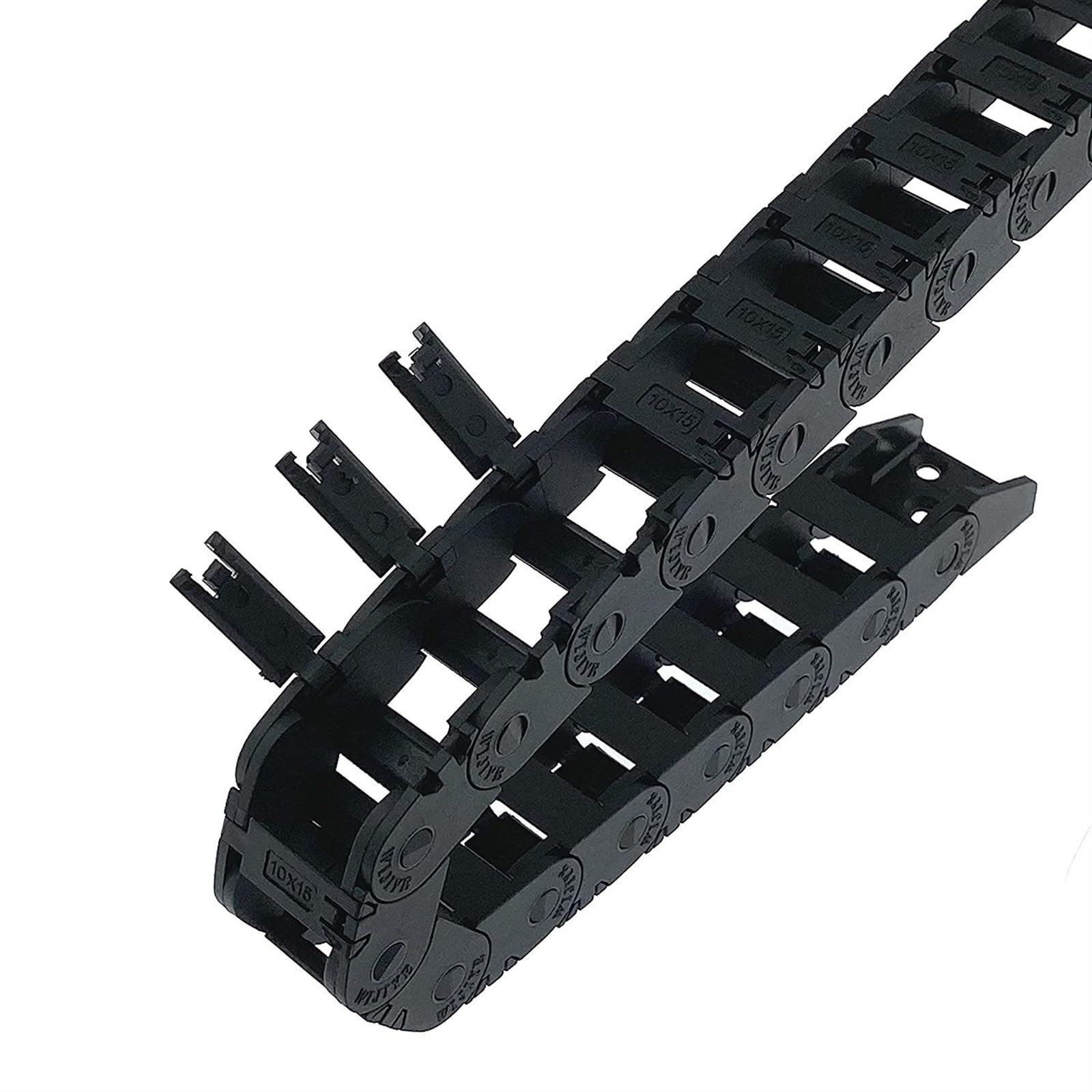 3D-Drucker-Teile, offene Schleppkettenbrücke, Drahtträger-Werkzeuge, Kunststoff-Nylon-Drahtbrücke, außen offen, mit Endanschlüssen, 10 x 11, 1 m(1PCS,10x15x1000mm)
