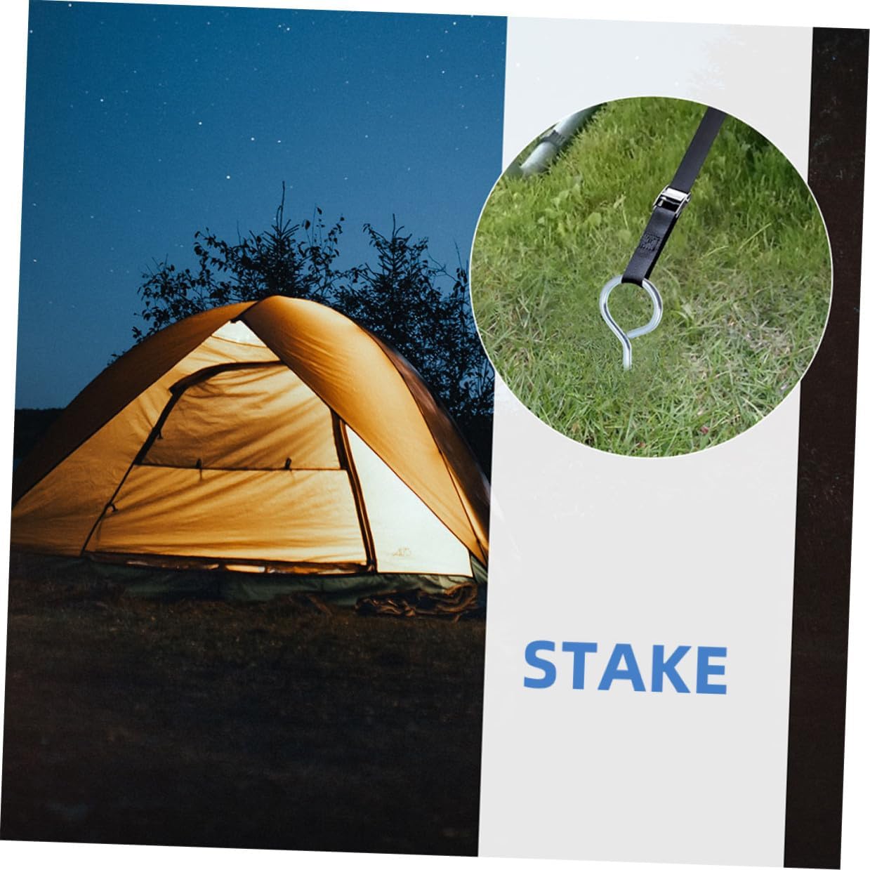 PRETYZOOM 4pcs Heavy Duty Iron Spiral Tent Stakes Ground Pegs for Camping Tarp Canopy Outdoor Lawn Dog Anchor