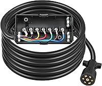 Vista 4 de Partsam Kit de luces LED sumergibles para remolque de camión con marcadores laterales, cable de remolque de 7 vías con caja de conexiones de 7