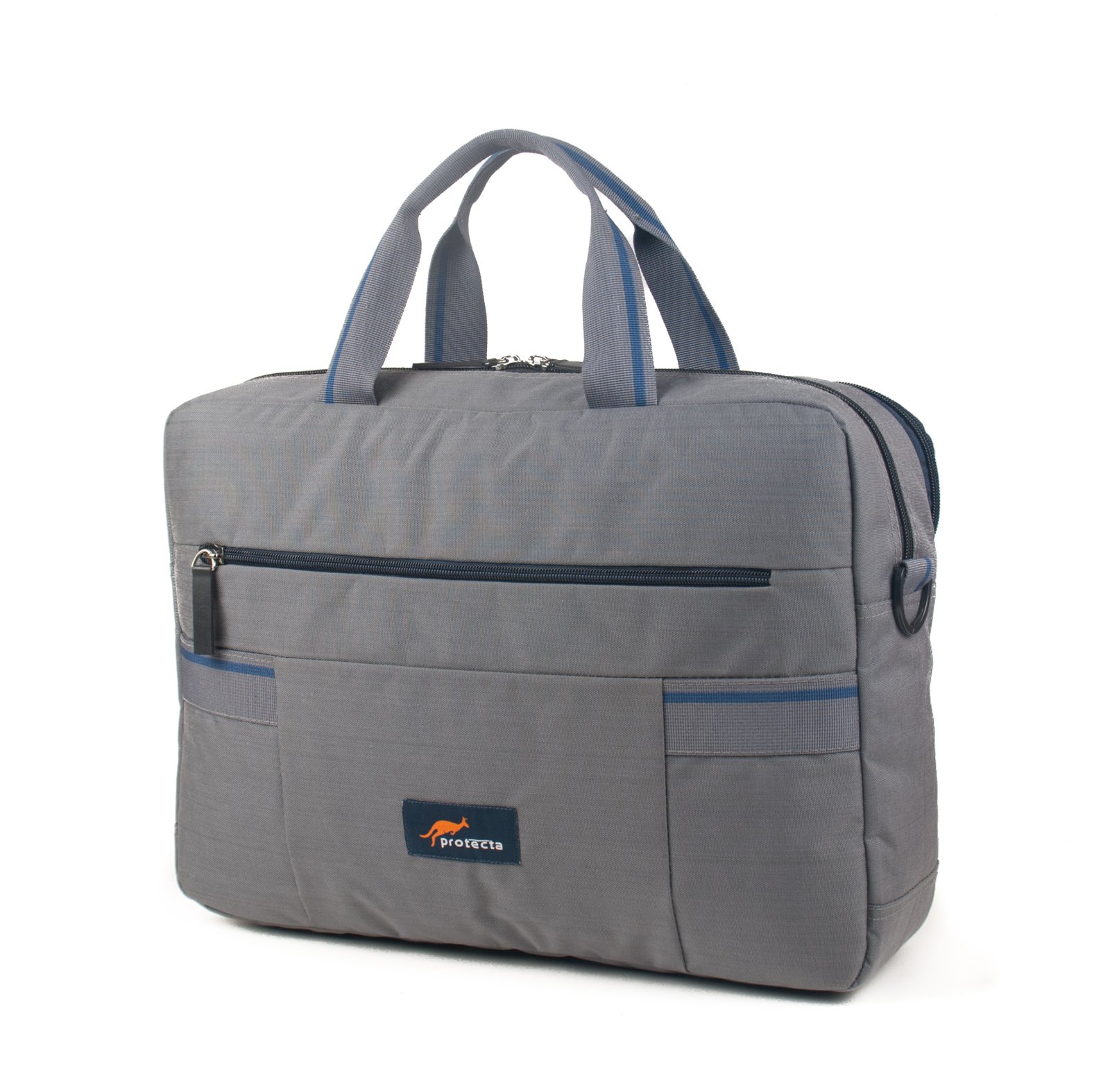 Protecta Day Trader Laptop Briefcase for Laptops with Screen Size up to 15.6 Inch (Grey)