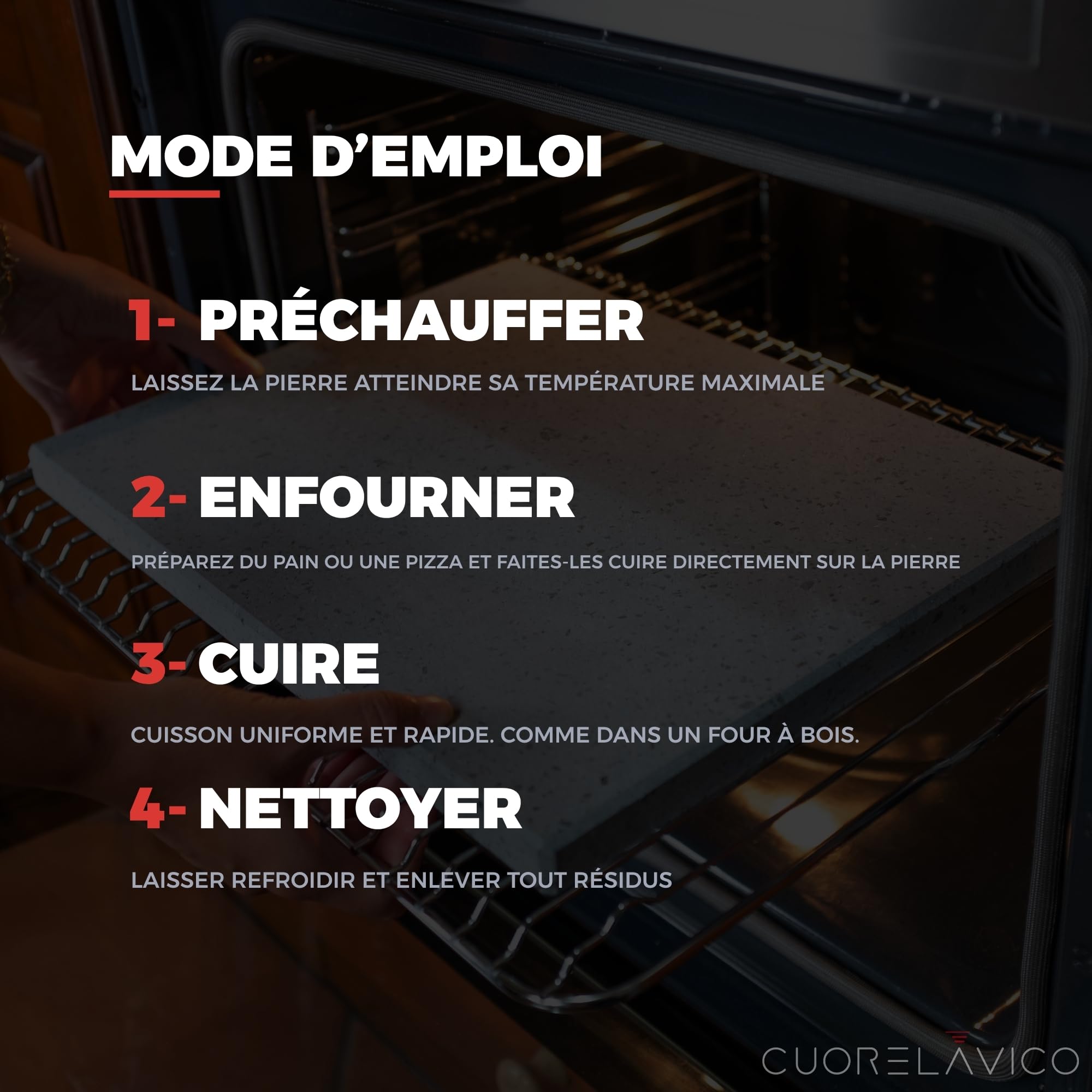 Plaque réfractaire en pierre de lave ethnée 30 x 30 x 1,5 cm – légère, résistante, utilisable au four, au gaz ou au barbecue – Idéal pour pizza et pain