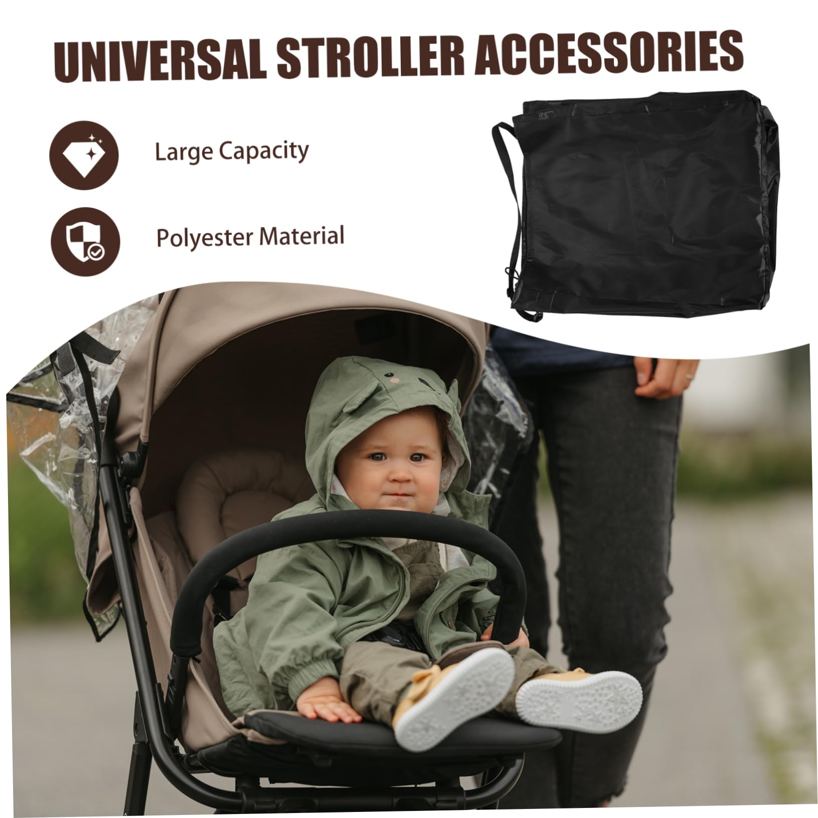 HAPINARY Cover Bag Stroller Organizer Bag Universal Stroller Accessories Travel Friendly