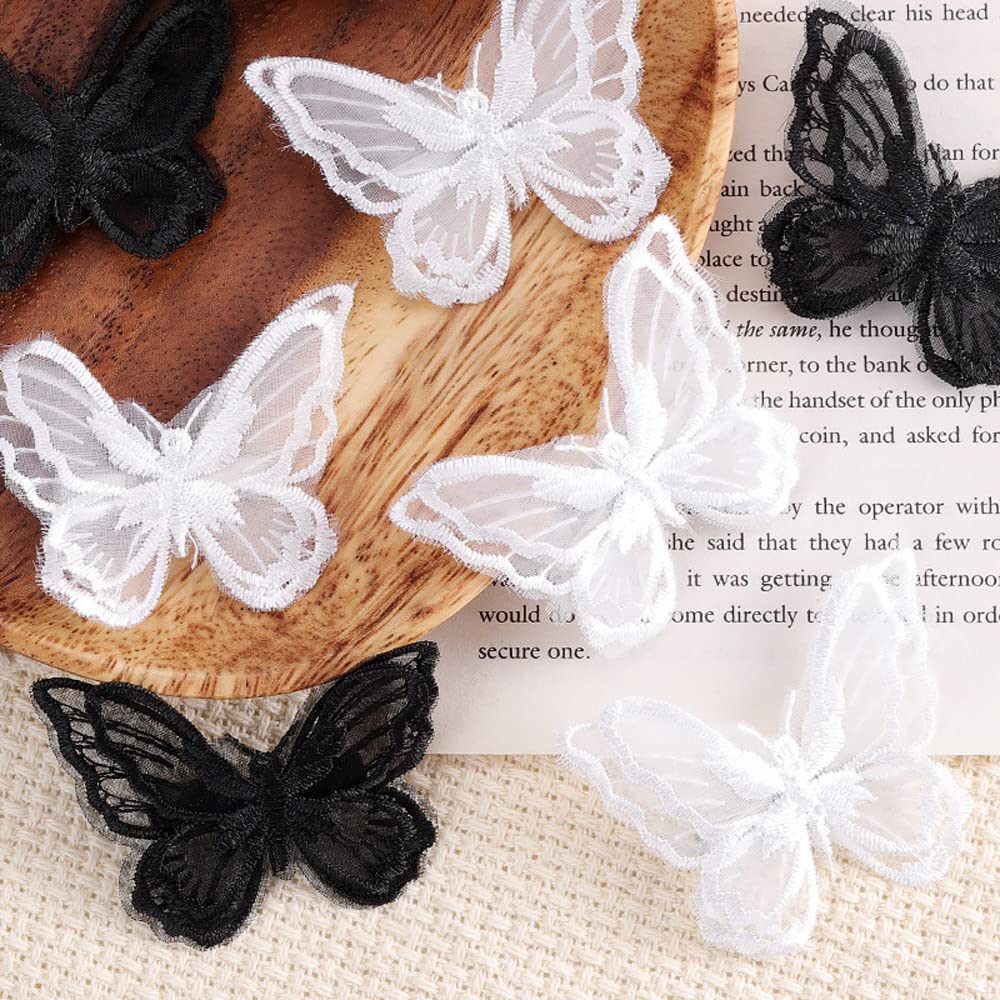 Toppe Ricamate Farfalla - 18 Pezzi, Doppio Strato Organza - Per Decorazioni Fai-da-te - Foto 3