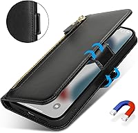 Vista 358 de Havaya Funda para iPhone 13 Pro Max y iPhone 12 Pro Max, cartera compatible con magsaf 2 en 1, desmontable magnética con tarjetero y ranura trasera
