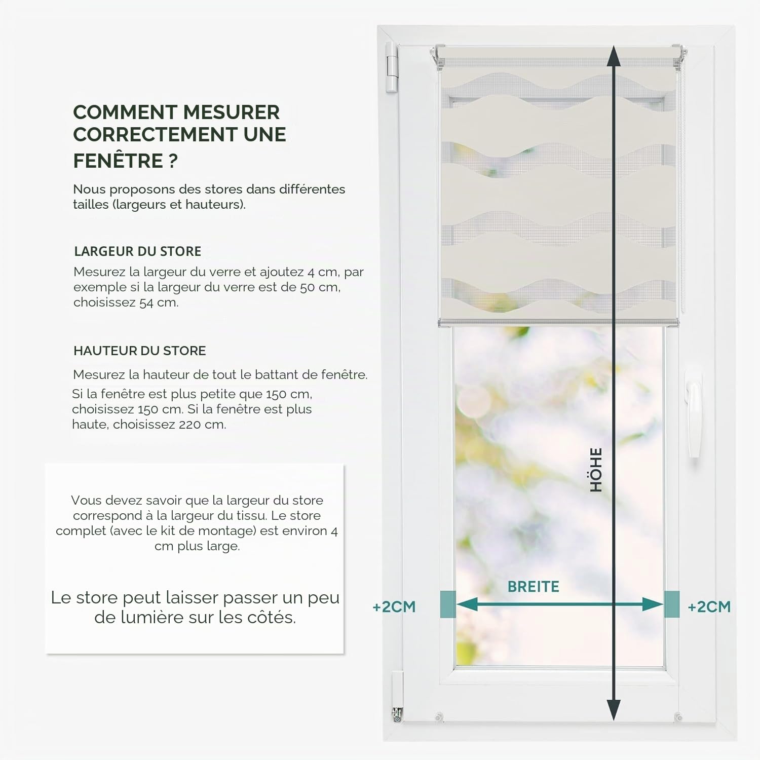 Estika Store Enrouleur Jour Nuit Vague Klemmfix sans perçage - 80 x 120 cm - Perle - Store à enroulement, Double Tissu, pour fenêtres intérieures, Tissu en Forme de Vague
