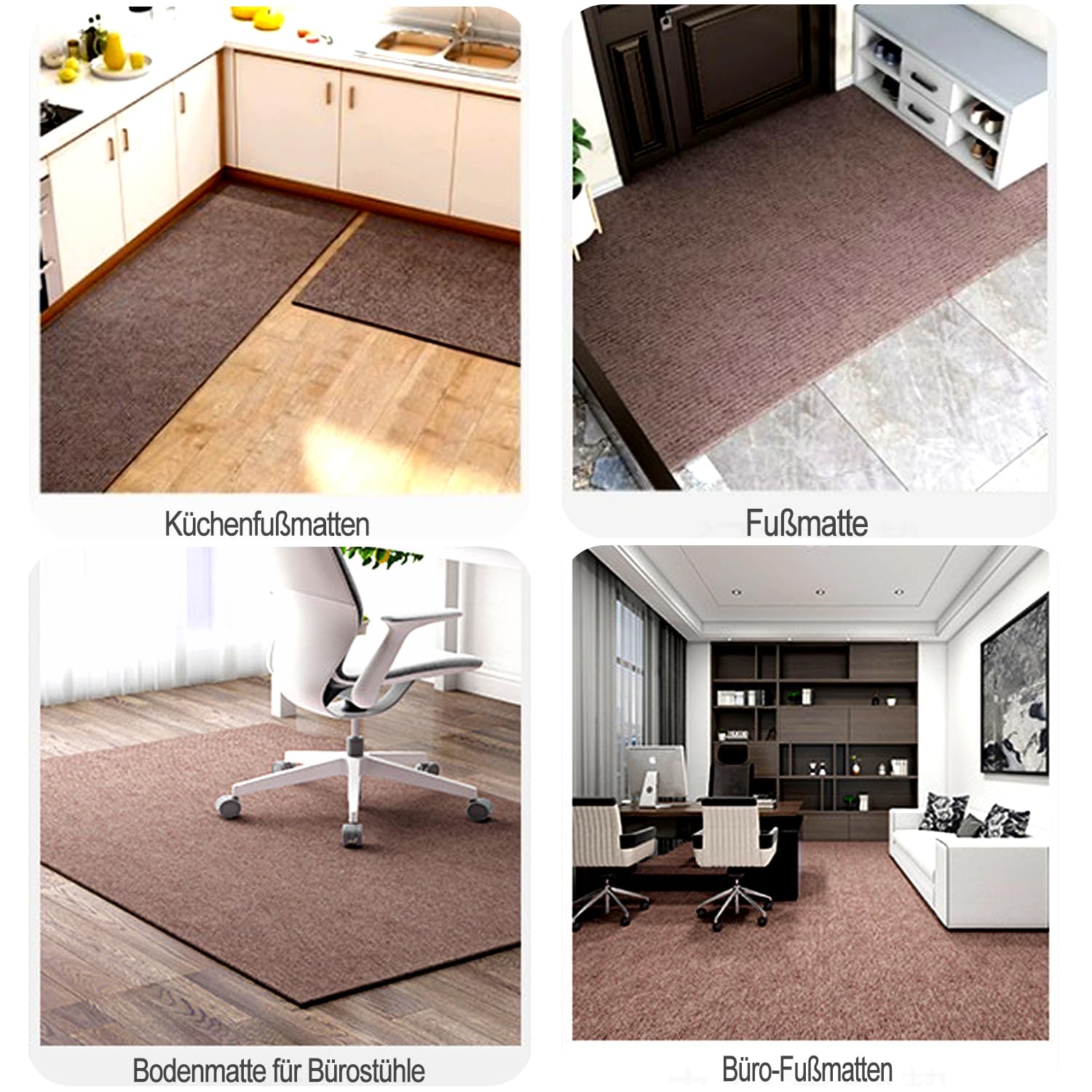 Bodenschutzmatte Bürostuhl, Schreibtischstuhlmatte für Hartholzböden, Bürostuhl-Unterlage, Teppich Unterlage-Kratzfest,Anti-Silp, Mehrzweck-Stuhlteppich für zu Hause,Beigebraun,120x160cm