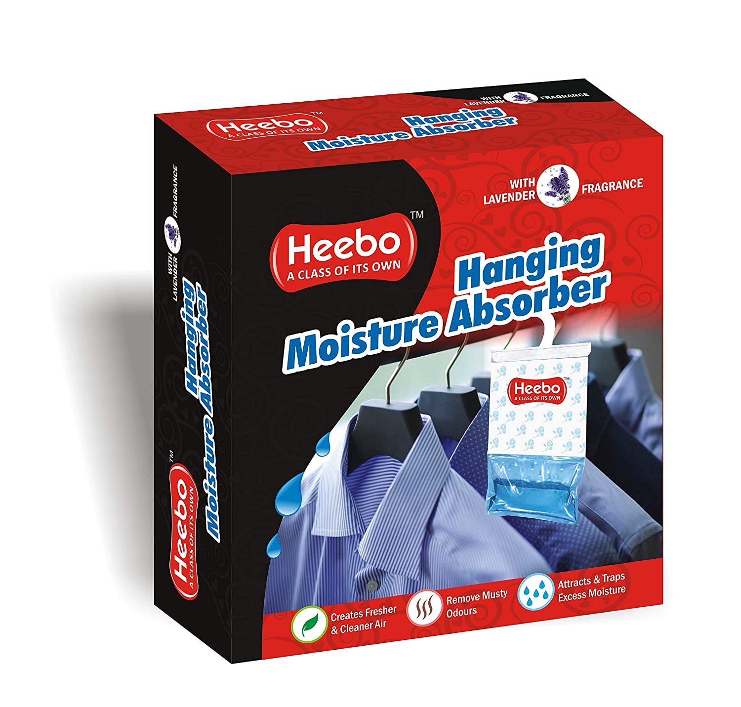 Moisture Relieve Hanging Moisture Absorber with Lavender Fragrance Box Contain 1 Unit Used in wardrobes | Gym lockers | Modular Kitchen Closets | Dining Room | Bathroom | Living Room |Shoe Close-image-4