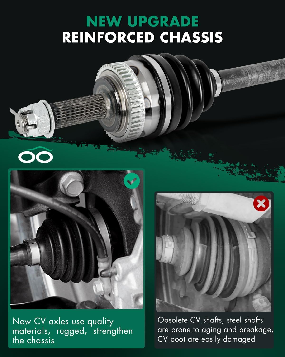 SCITOO Front CV Axle Shaft Assembly Compatible with 2005-2009 for Hyundai for Tucson,2005-2010 for Kia for Sportage 495002E550,495002E900,495002E950,495001F400,495001F600,495001F800,66-3439,663439