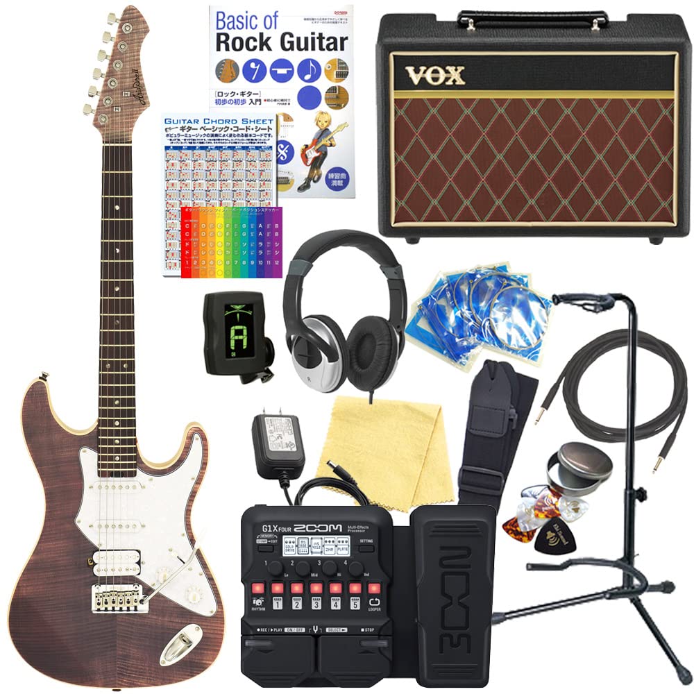 ARIA ギター　エフェクター Amazon | エレキギター 初心者セット AriaProII MAC-STD MBS VOX